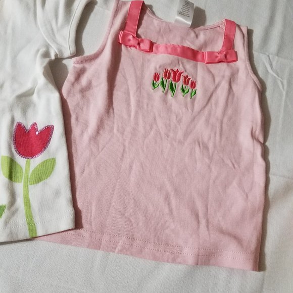 Gymboree Outlet size 3 NWT 2 shirts 1 shorts. White shirt Faint spot untreated. - Picture 4 of 8